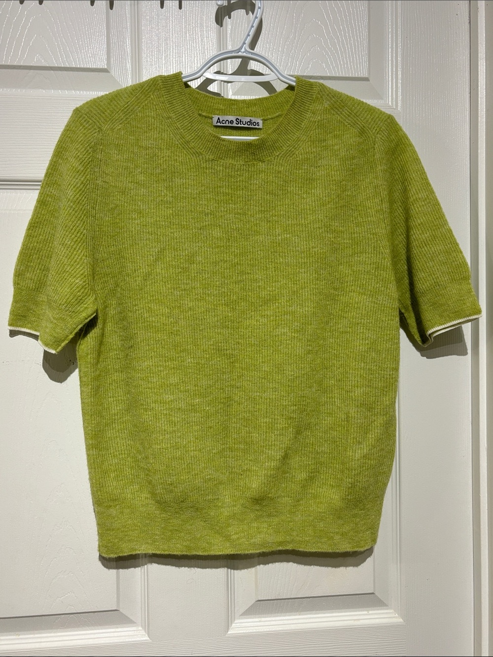 Acne Studios Lime-Green Short Sleeve Knit Top